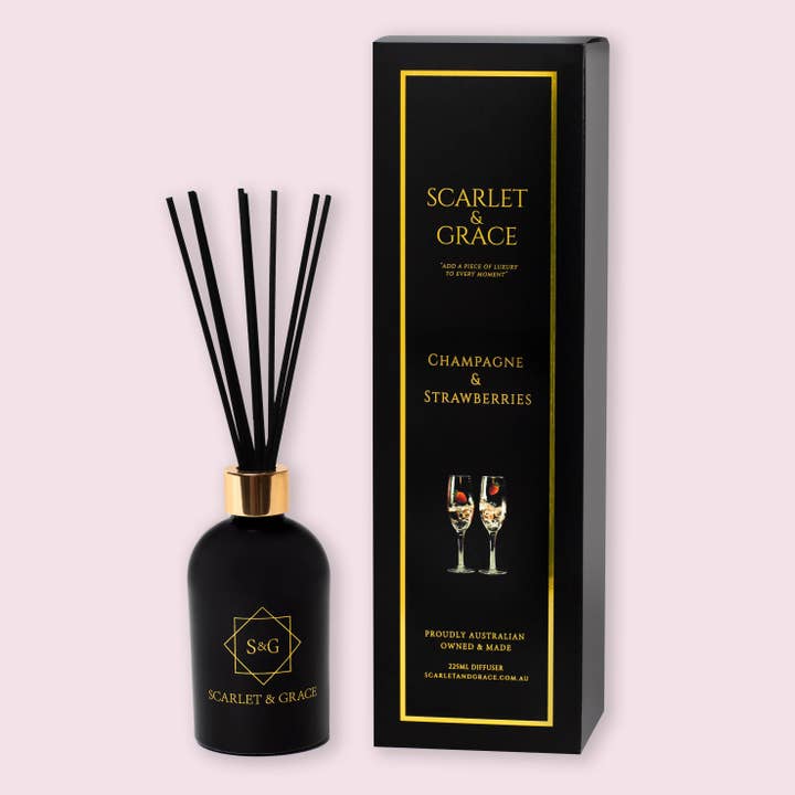 Champagne & Strawberries - 225ml Reed Diffuser for wholesale by SCARLET & GRACE
