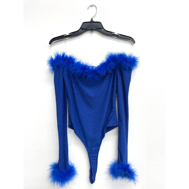 J7010 Body sexy con hombros descubiertos y purpurina para venta al por mayor de Uptown Apparel