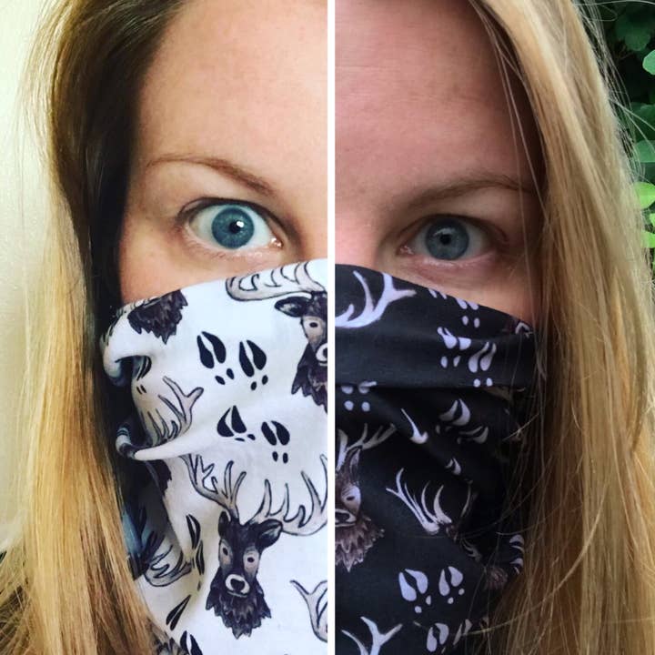 Stags & Tracks Multi-Functional Head & Neckwear - scarf tube for wholesale by Catherine Redgate: Illustrator