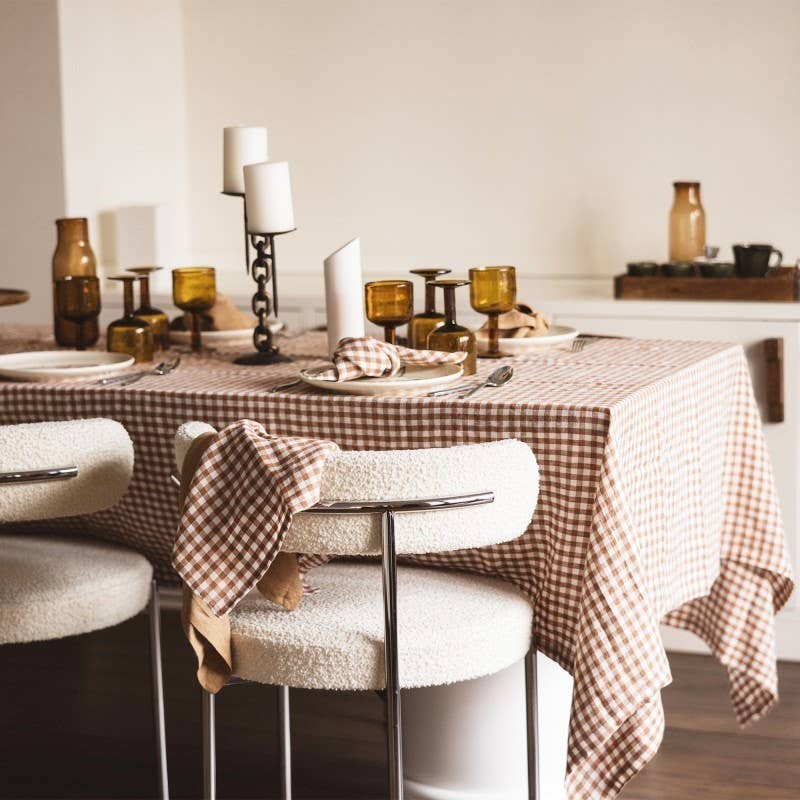 Gabrielle Paris - Wholesale Tablecloth - Washed linen Vichy tablecloth1