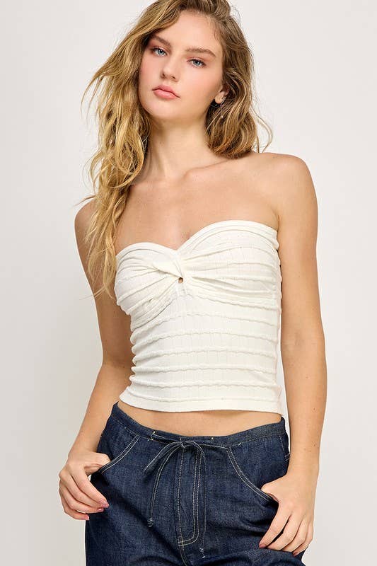 Miss Love - Wholesale Knit Top - Women's - Twist Front Sweater Tube Top10
