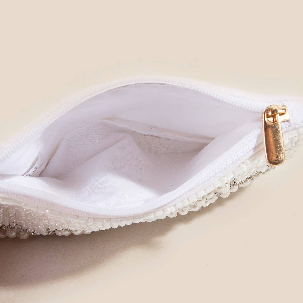 MULTI Porte-monnaie en perles de rocaille à thème mariée et bague en vente sur Faire2