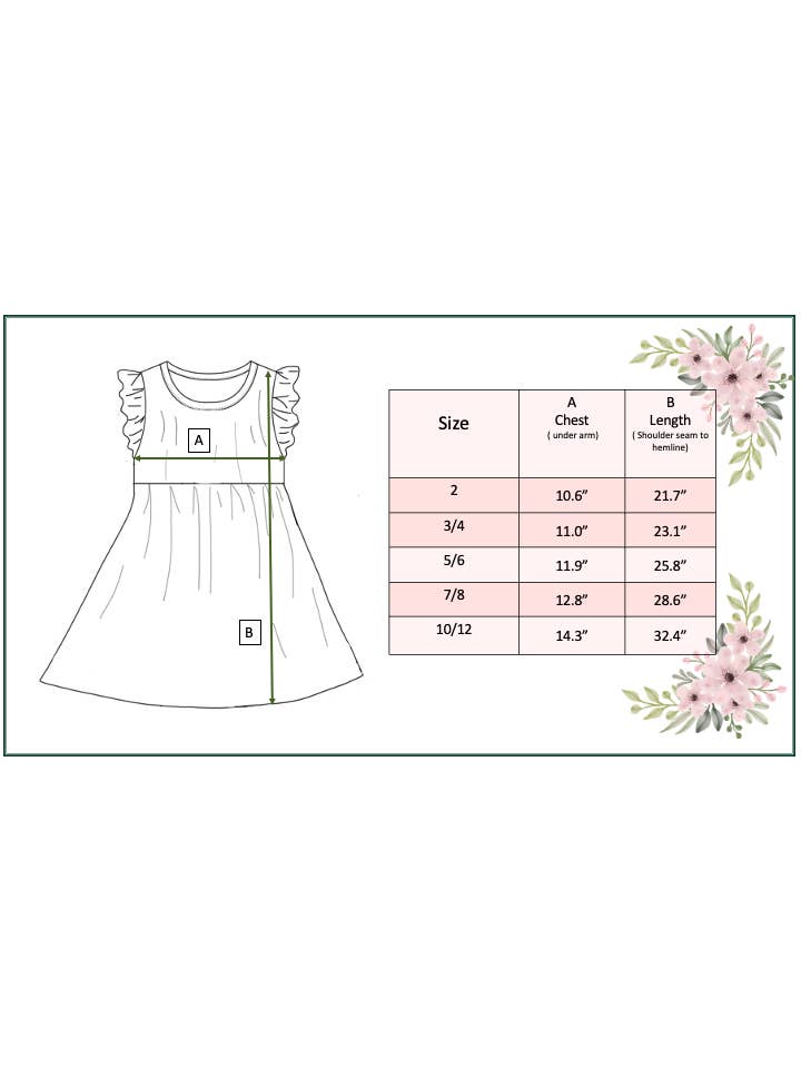 Adorable Sweetness - Wholesale Dress - Kids - Kids Blue Floral Western Horse Flutter Sleeve Spring Dress