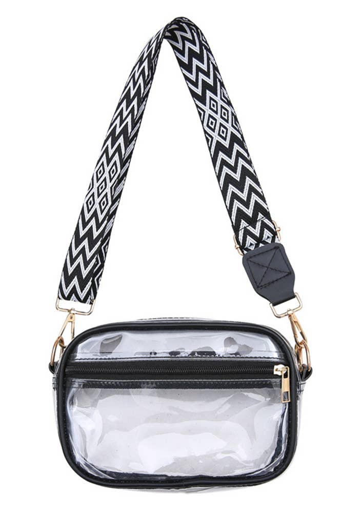 UNISHE – wholesale Crossbody bag – Women's – Aztec Strap PVC Clear Western Crossbody Bag MOQ 3pcs ZK16677
