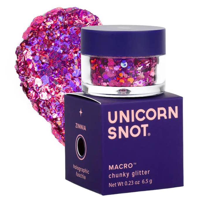 Glitter Macro per il Corpo | Fucsia-Zinnia | Glitter per il Corpo a Grana Grossa per la vendita all'ingrosso da parte di Unicorn Snot | Glitter Beauty