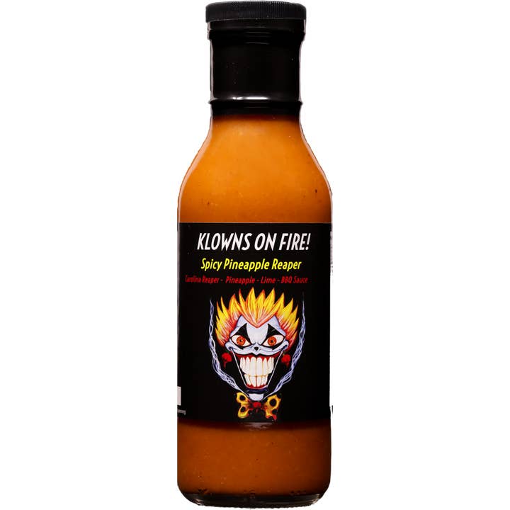 Klowns On Fire Gourmet Sauces - Wholesale BBQ Sauce - Spicy Pineapple BBQ/Wing Sauce