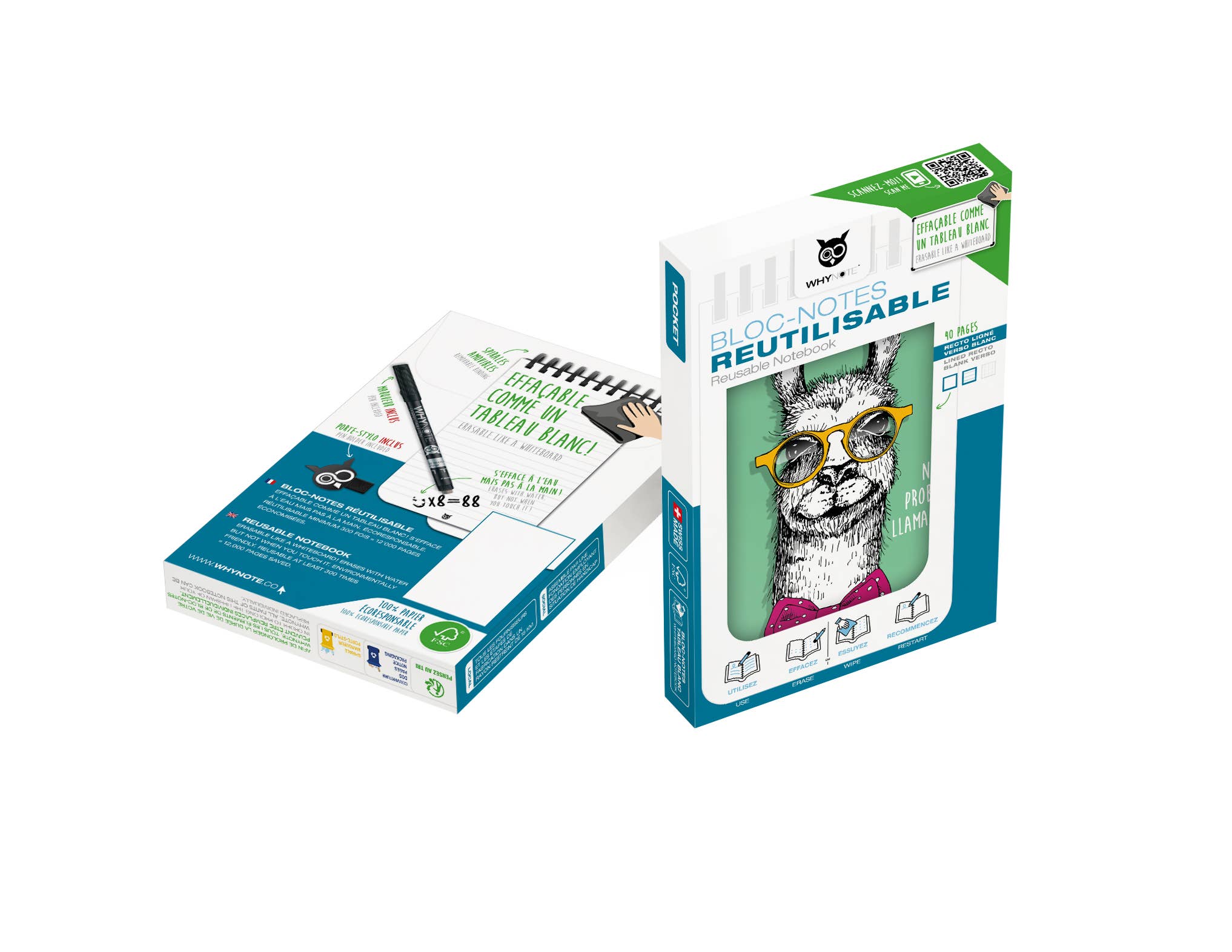 WhyNote Book - Wholesale Notebook - Reusable Notebook  - Pocket - French Bulldog2