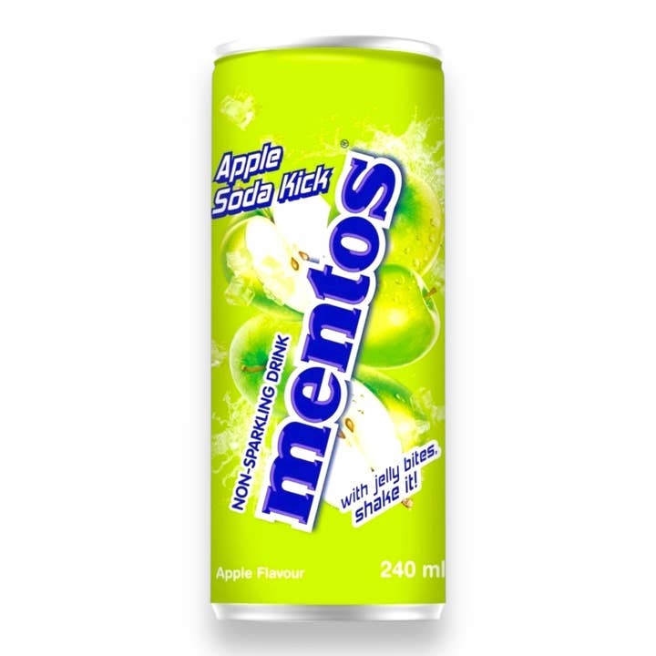 Kinky Pleasure – Engroshandel Sodavand/kulsyreholdige drikkevarer – Kinky Pleasure - AC150 - Drikkevarer - Mentos Apple Soda Kick - 240ml