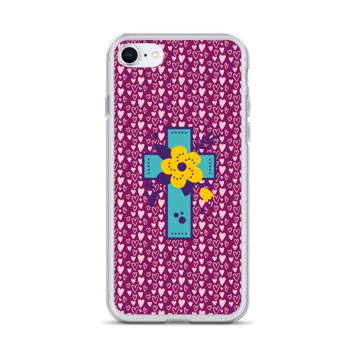 iPhone® - Jesus Case with Christian Cross and designs on background for wholesale by Grow Your Faith