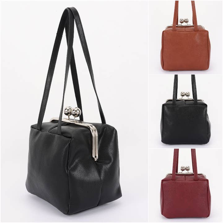 Oblige by G - Wholesale Shoulder Bag - Women's - Retro Kiss-Lock Square Shoulder Bag HPC66587