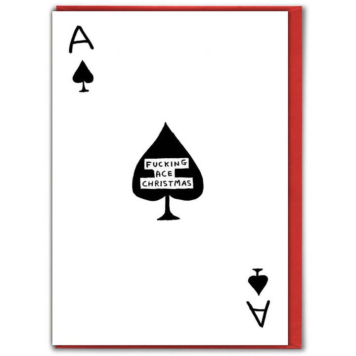 David Shrigley Funny Christmas Card - Fucking Ace for wholesale by David Shrigley x Brainbox Candy
