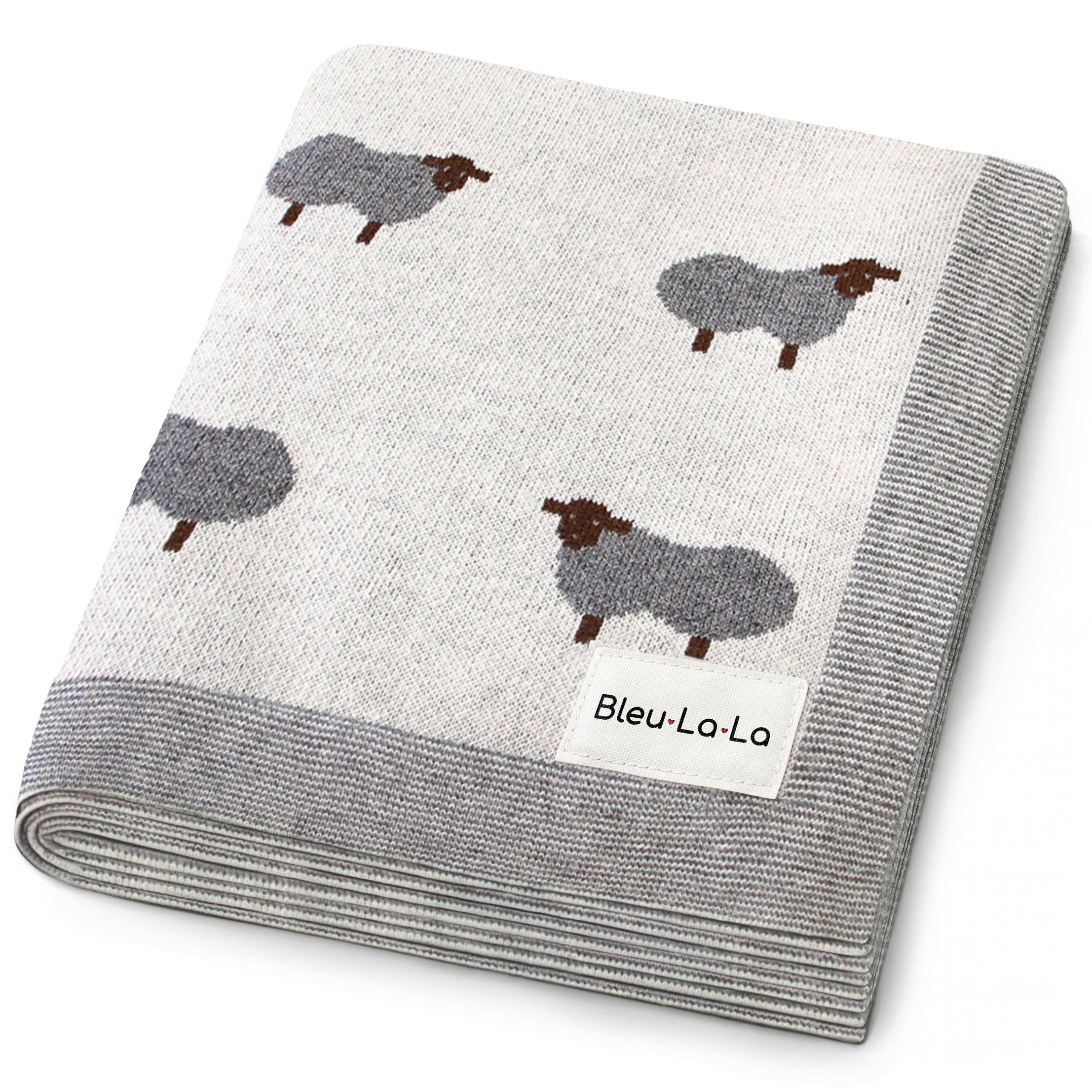 Bleu La La - Vente Couverture de naissance – bébé - Couverture d'emmaillotage pour bébé en coton 100 % luxe - motif mouton16