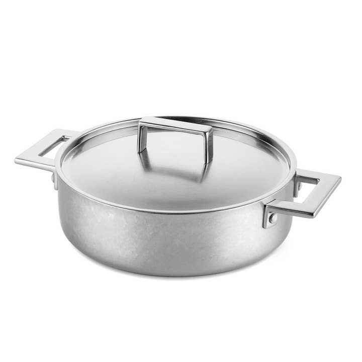 Saute Pan 2 Handles with Lid Att Pewter for wholesale by Mepra USA INC