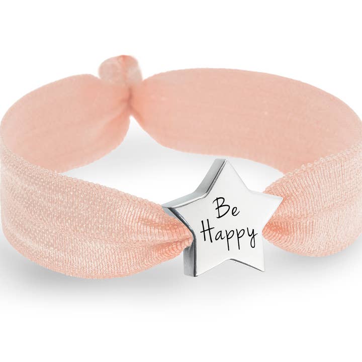 'Be Happy' Stretch Bead Bracelet for wholesale by Lily Belle