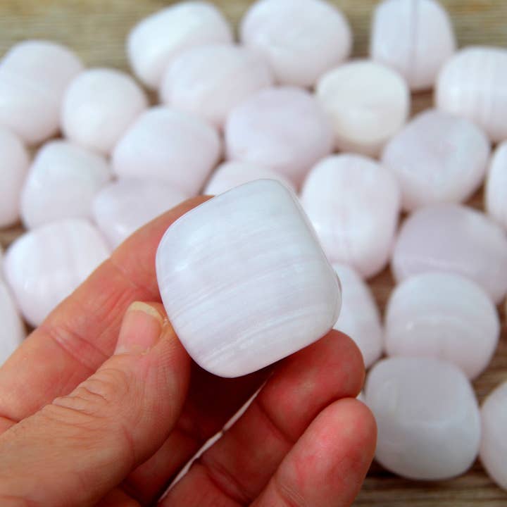 Kaia & Crystals - Wholesale Spiritual Stone/Crystal - Pink Mangano Calcite Small Tumbled Stone (250g, 500g, 1000g)1