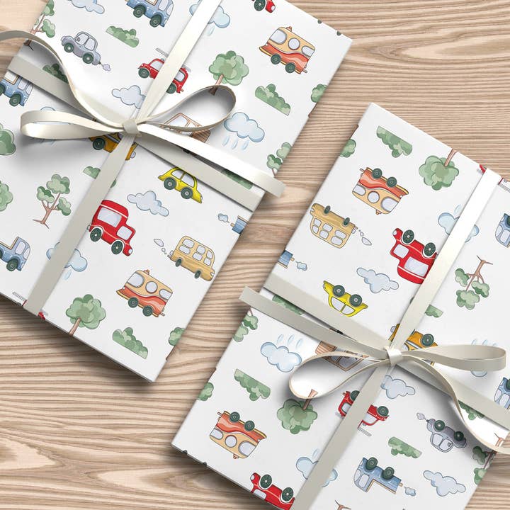 House of Binky - Wholesale Flat Wrap - Toy Cars Pattern Wrapping Paper Custom Printed Gift Wrap2