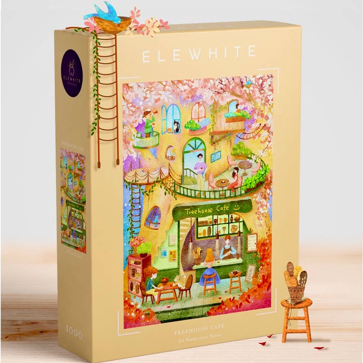 Boomhut Café Kunst Legpuzzel voor Volwassenen 1000 Stukjes voor wholesale door ELEWHITE