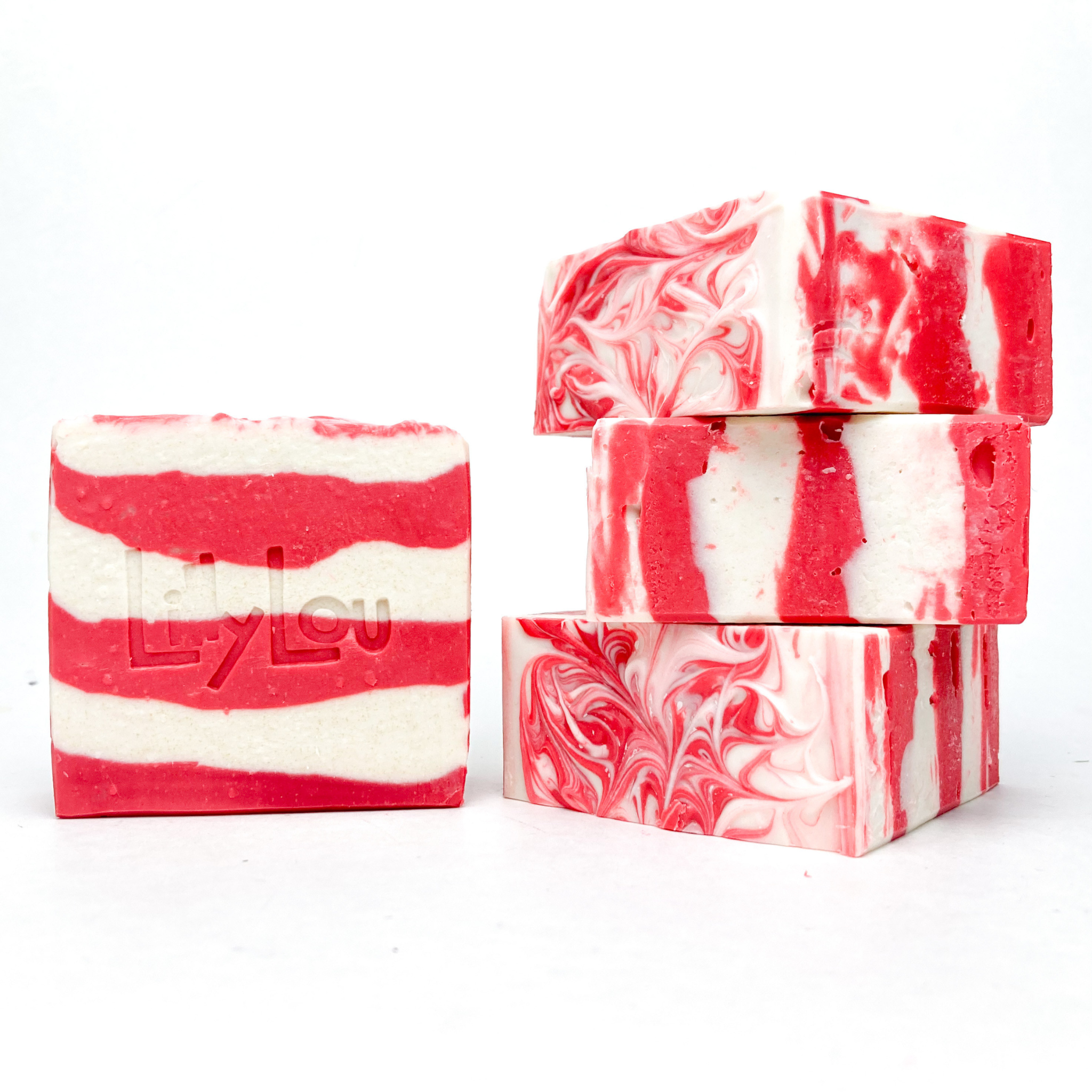 Lilly Lou Soap Co. - Wholesale Bar Soap - Candy Cane Soap Bar | Christmas Soap | Goat Milk Soap Bar3