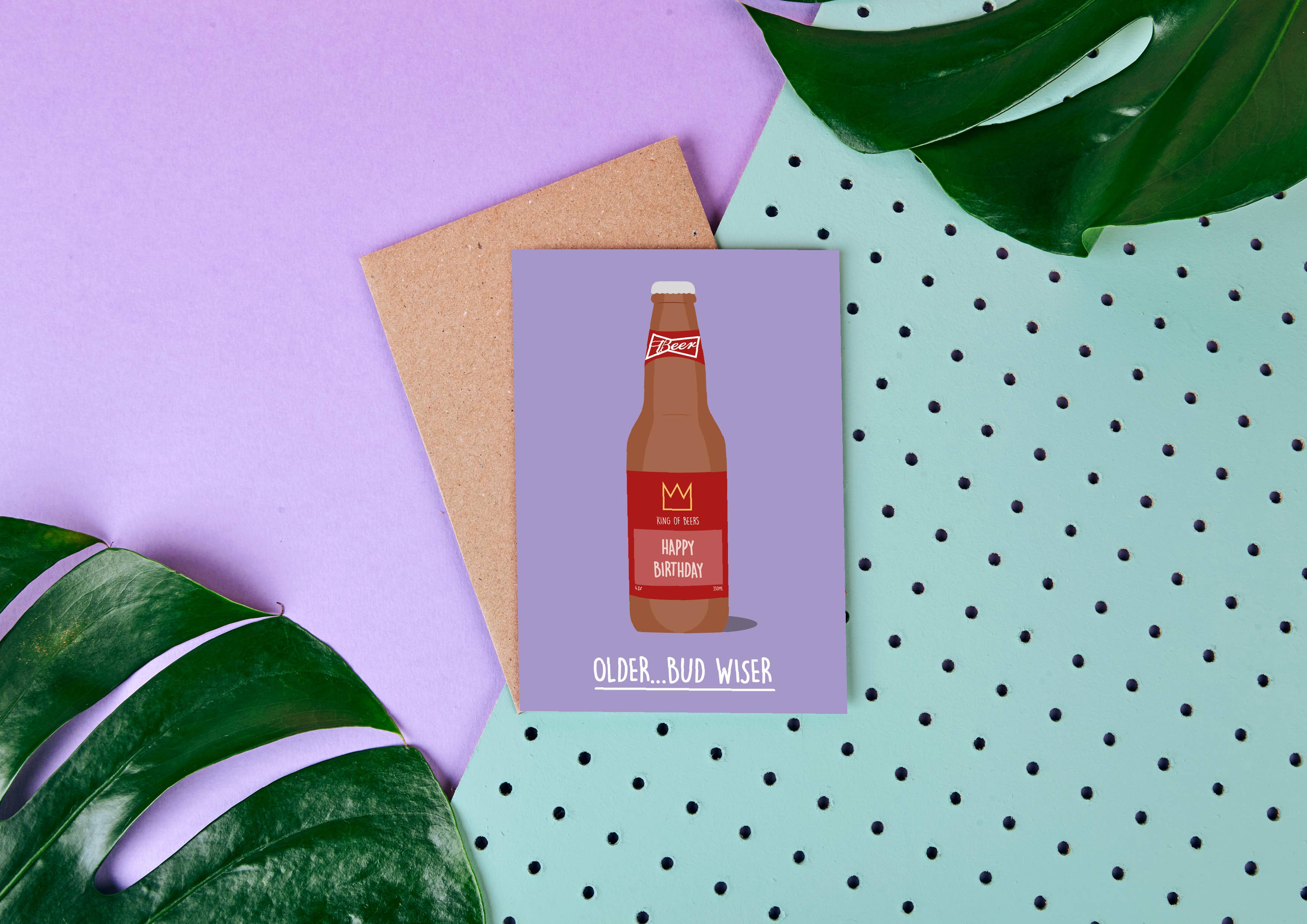 Rumble Cards - Wholesale Birthday Card - Budweiser Card "Older, Bud Wiser" Birthday Card - Beer1