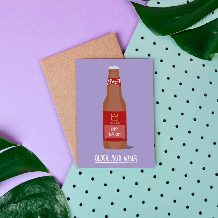Rumble Cards - Wholesale Birthday Card - Budweiser Card "Older, Bud Wiser" Birthday Card - Beer1