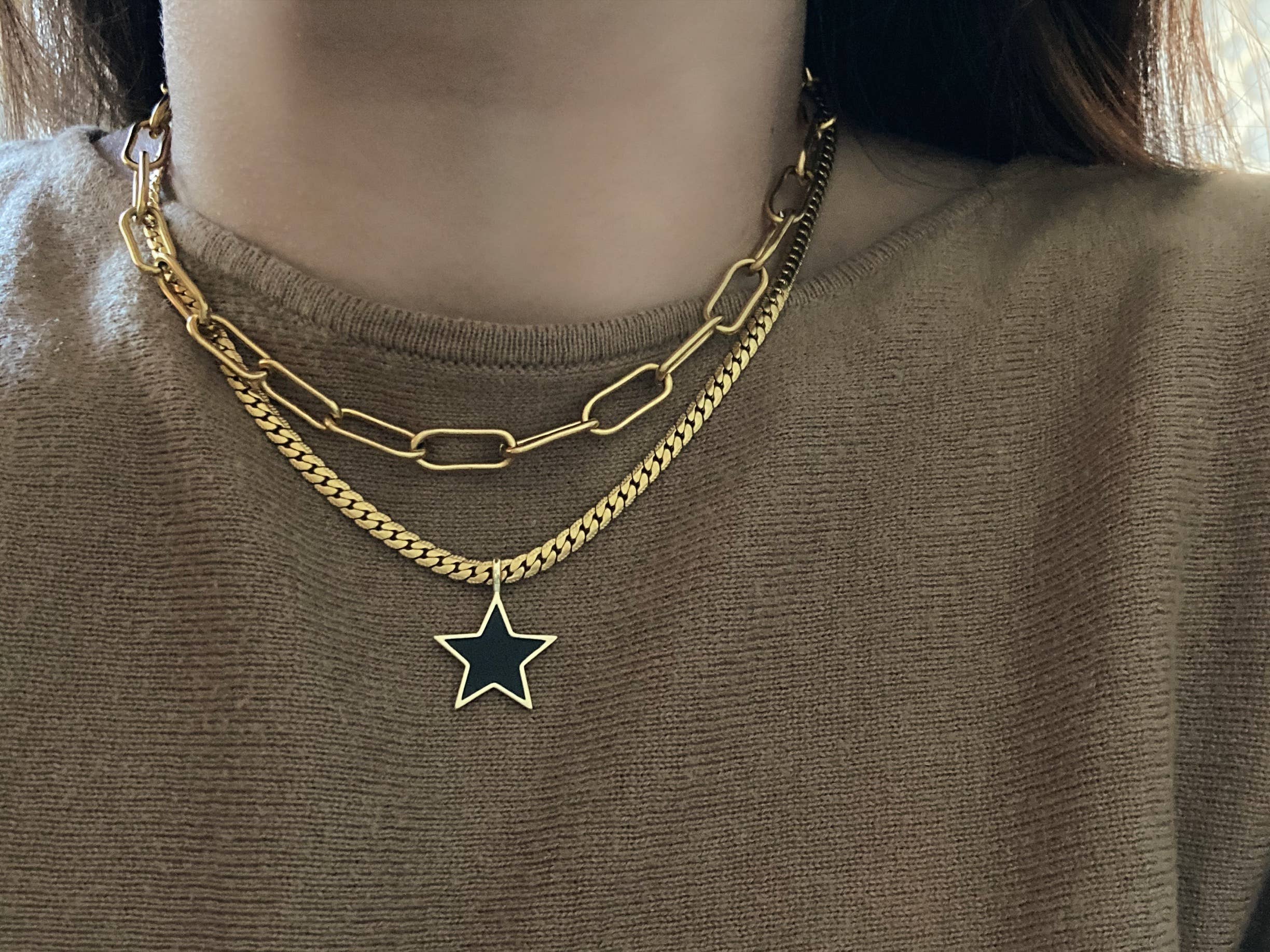 Amady Jewelry - Wholesale Link & Chain Necklace - 18k Gold Plated Paperclip Link Necklace Choker Lariat1