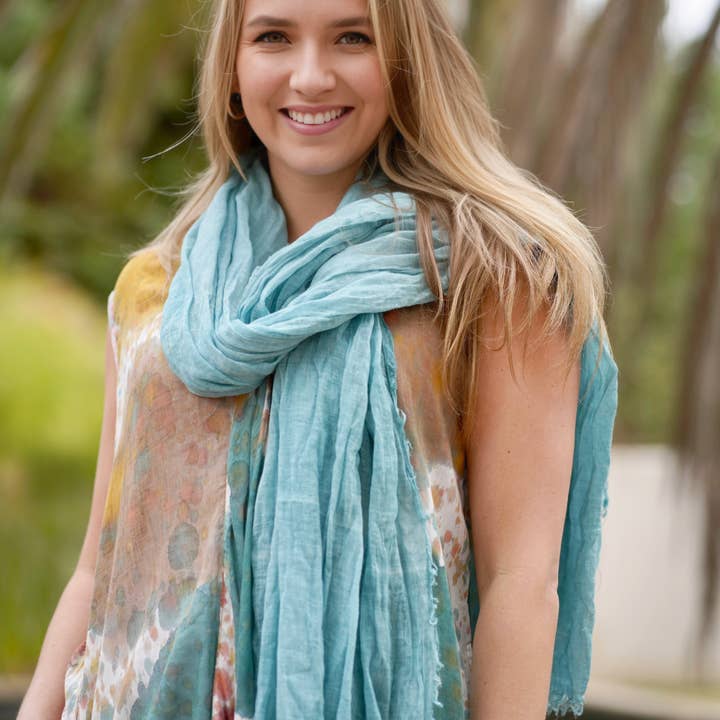 Dolma - Wholesale Sjaal - Dames - Stone Washed Katoenen Sjaal Wit (meerdere kleuren aan de binnenkant)11