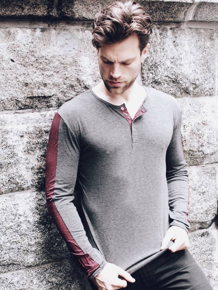 AENEAS HENLEY CREWNECK SHIRT LONG SLEEVE RAYON JERSEY for wholesale by G. Thomas