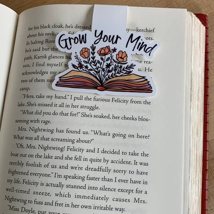 Grow Your Mind Magnetic Bookmark, Planner Clip, Planner Accessory, Reading Accessory, For Student, For Reader, Easter Basket Idea, Gift for wholesale by The Red Otter