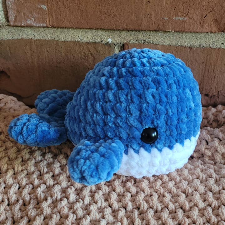 5" Crochet Blue Whale Plushies for wholesale by Katie Alay