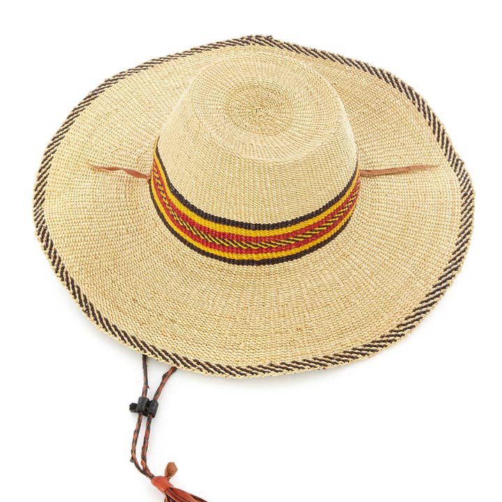Swahili | AFRICAN MODERN - Wholesale Straw Hat - Unisex - Assorted Ghanaian Straw Sun Hat - Assorted Colors & Designs