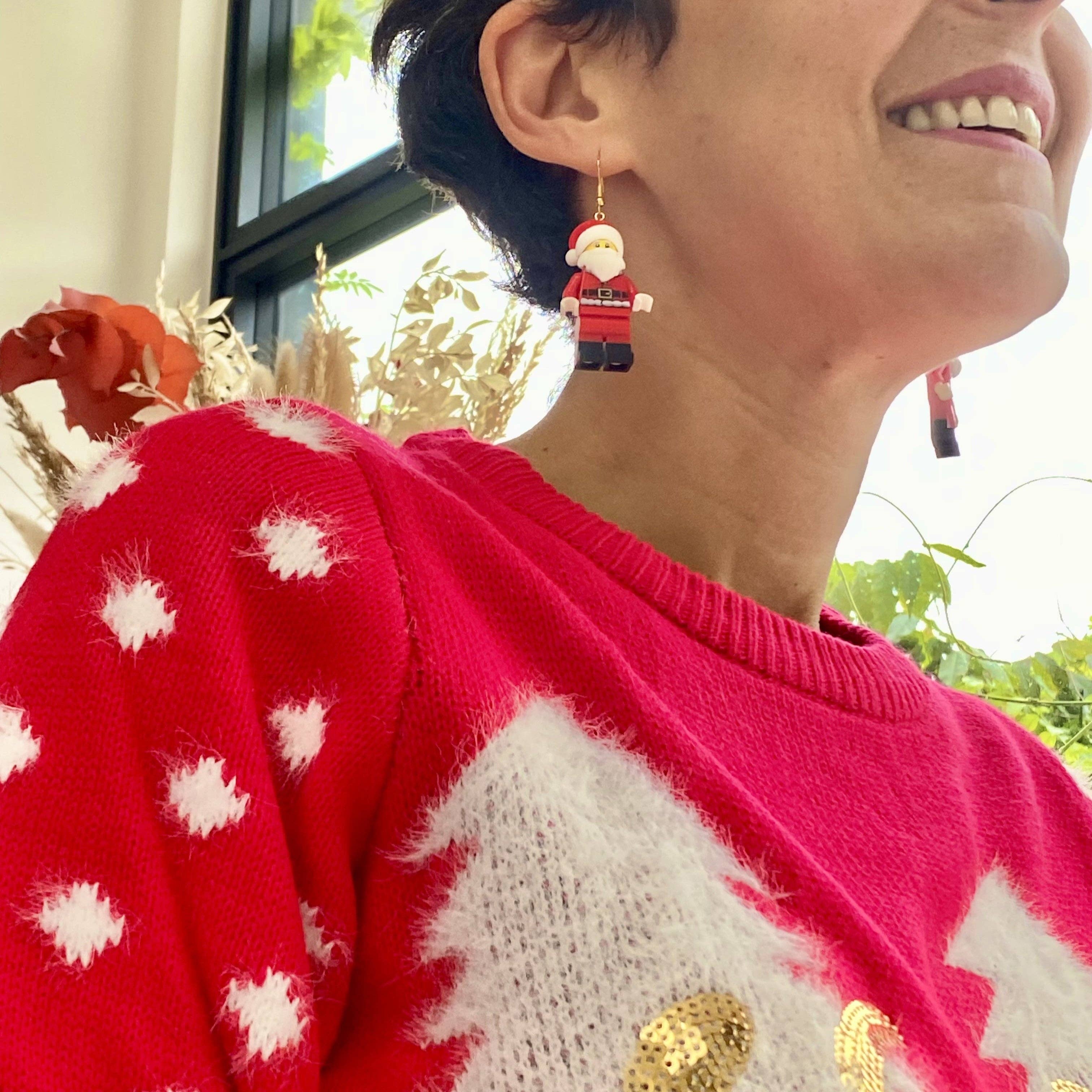 Brique d'Oreille – Brincos de argola por atacado – Brinco de Papai Noel3