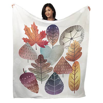 50" x 60" Leaves on Bokeh Plush Minky Blanket for wholesale by Artopia