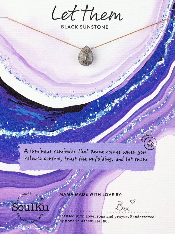 *LTE Black Sunstone Let Them Necklace for wholesale by SoulKu