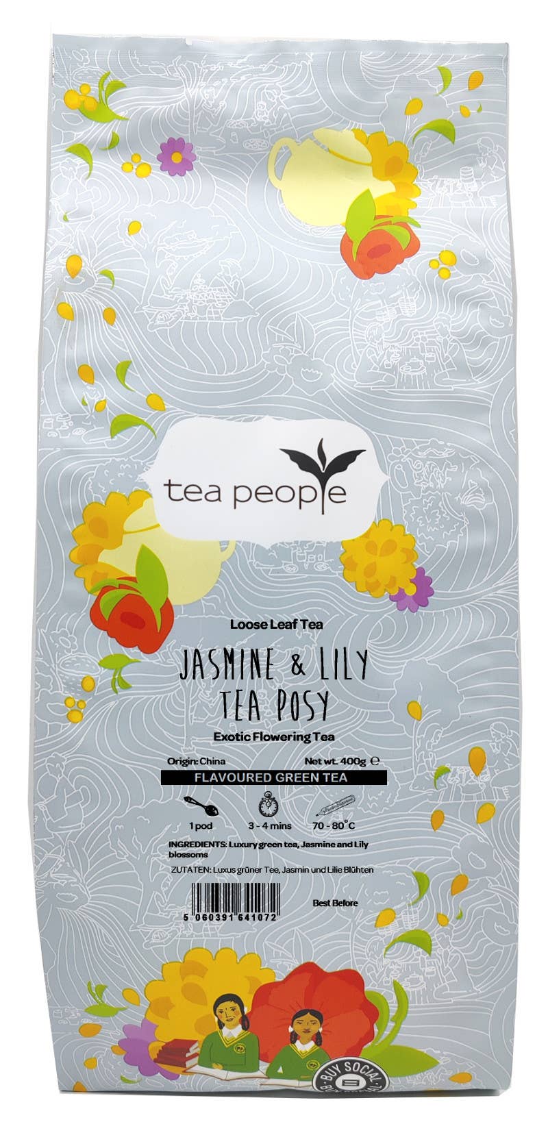 Tea People - Wholesale Tea Bags - Jasmine & Lily Tea Posy - 400g Small Catering Pack0