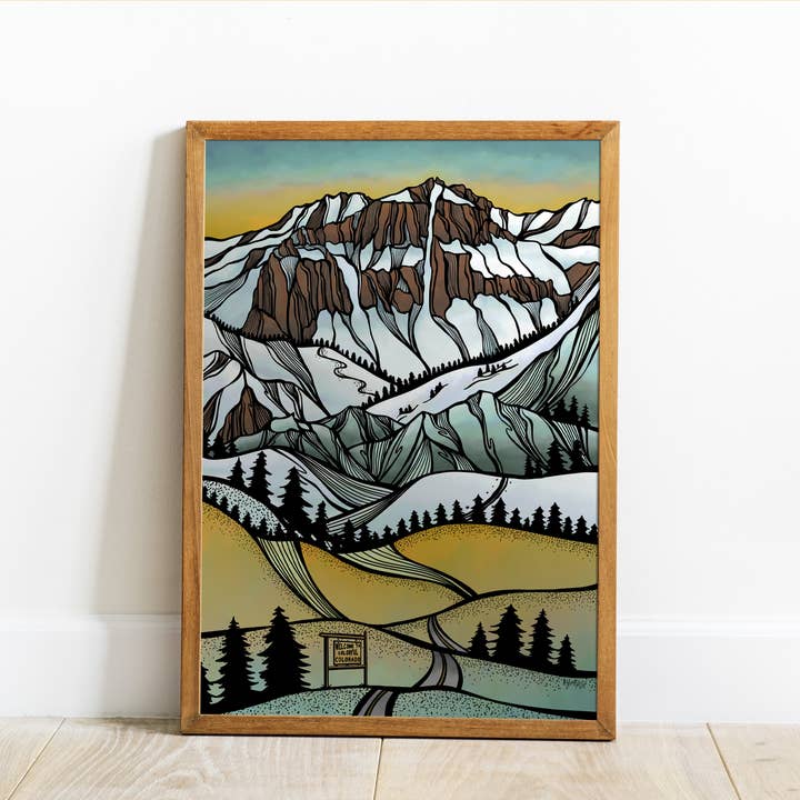 San Joaquin Couloir Art Print for wholesale by Kylee Firlit Creative