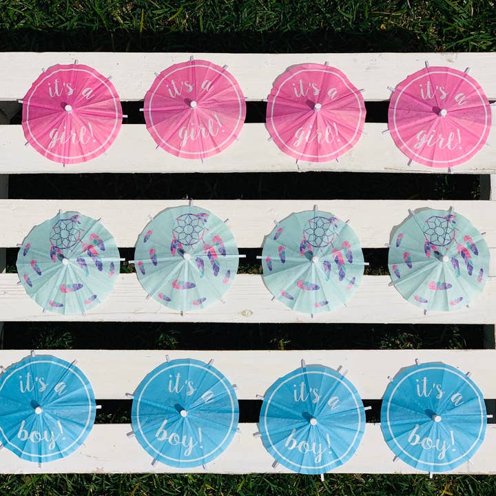 The Tiny Umbrella - Wholesale Cocktail Shaker - It's A Boy! Cocktail Umbrella4