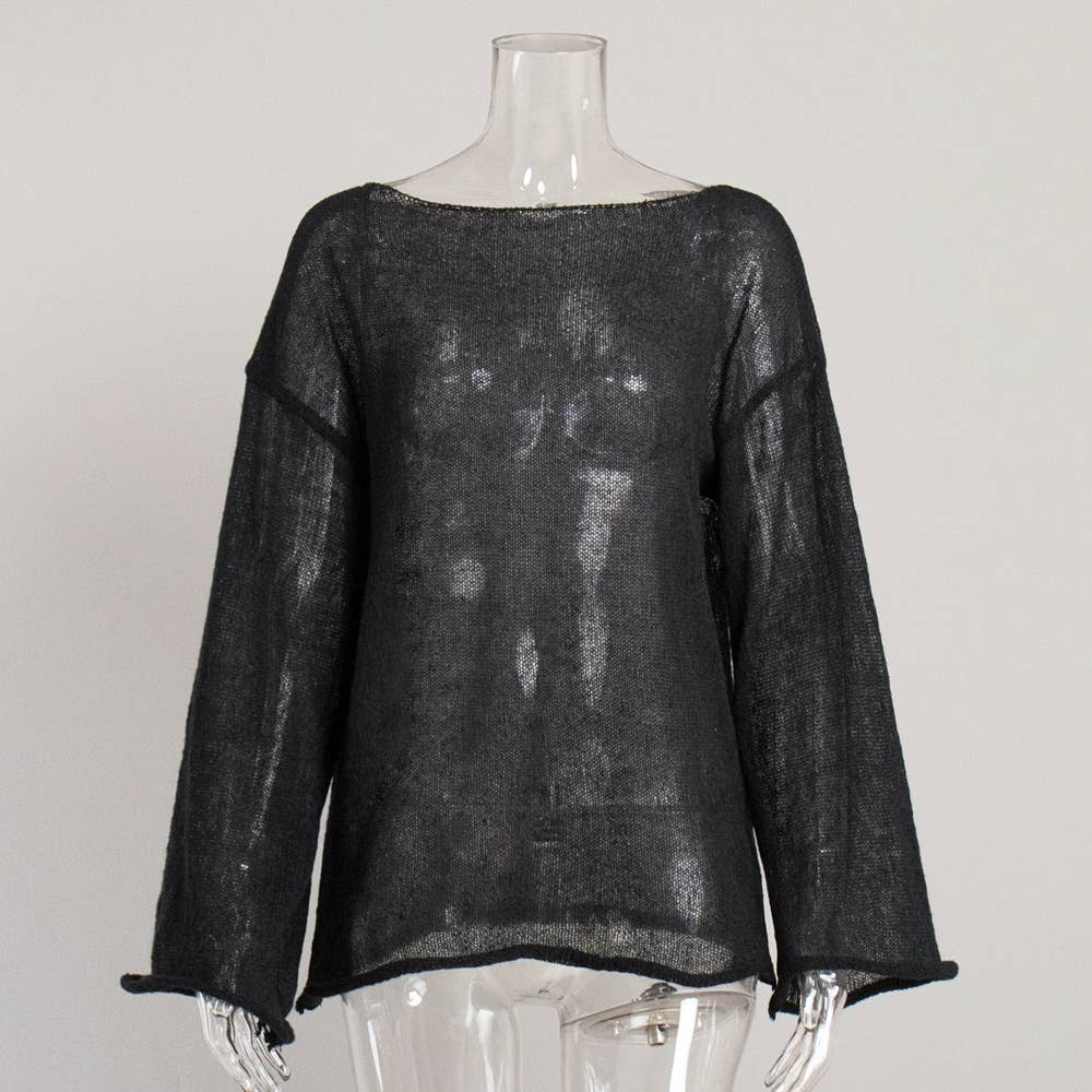 Hope & Sunshine - Wholesale Knit Top - Women's - Hollow Knit Bell Sleeve T-Shirt For Women37