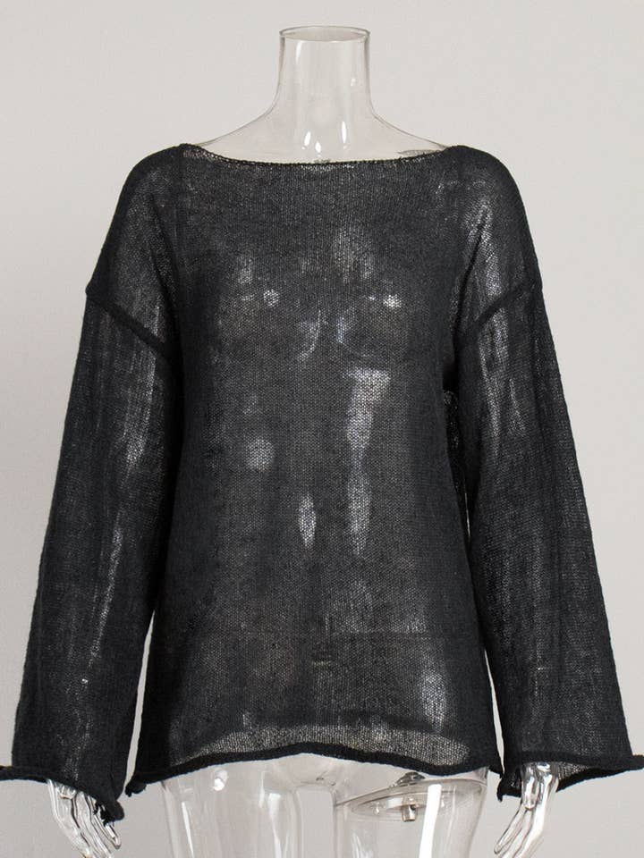 Hope & Sunshine - Wholesale Knit Top - Women's - Hollow Knit Bell Sleeve T-Shirt For Women37