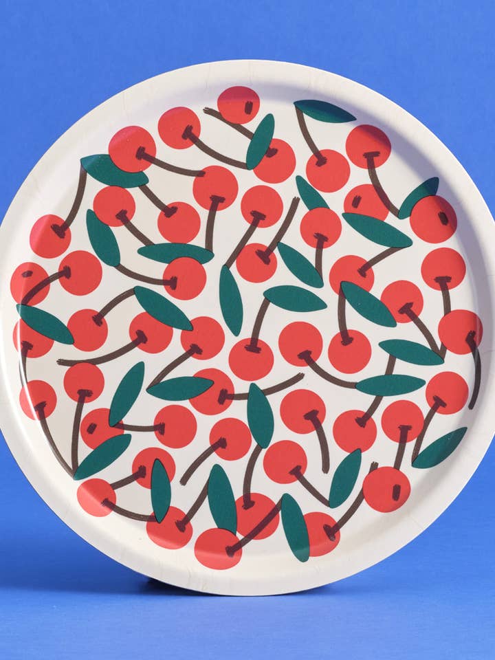 Tabuleiro de Servir em Bétula com Cerejas Pequeno Redondo 12" por atacado de Wrap