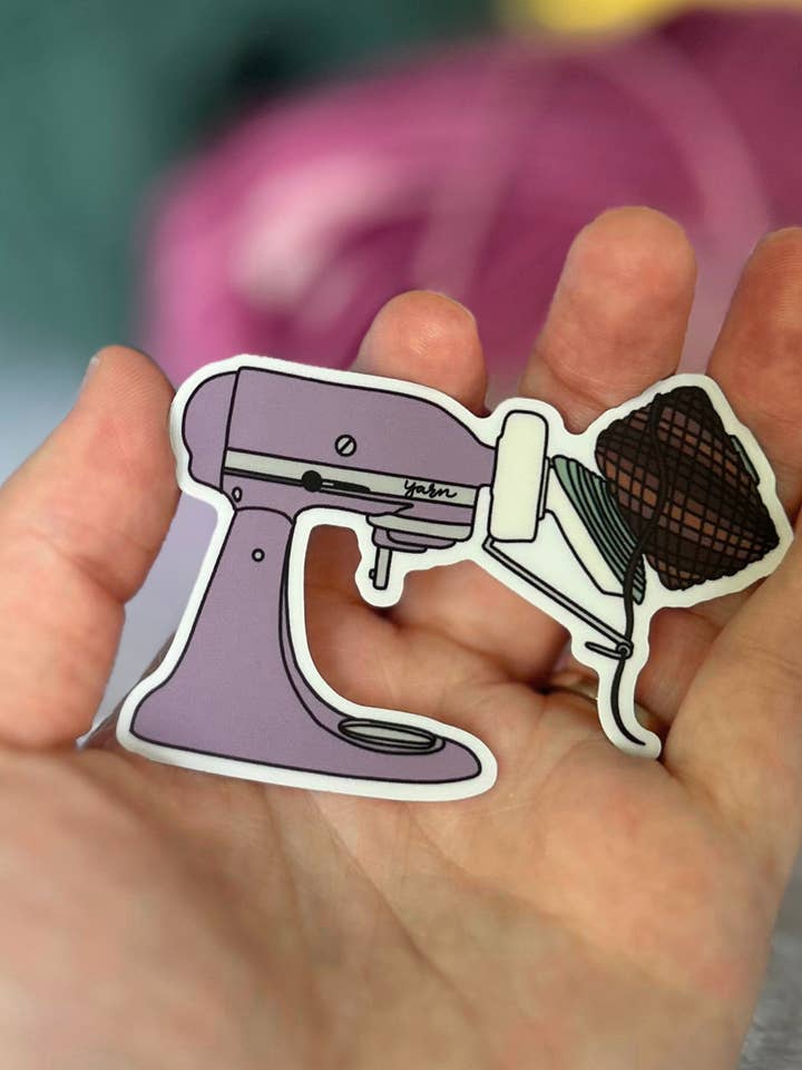 Baking a Yarn Cake Sticker for wholesale by The Hookshelf