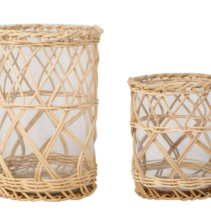 The Enchanted Home - Wholesale Candle holder - Chunky Wicker Hurricane1