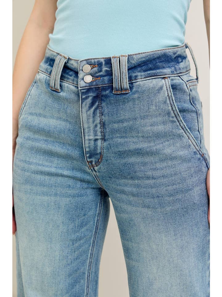 LT High Waisted Double Button Waistband Wide for wholesale on Faire1