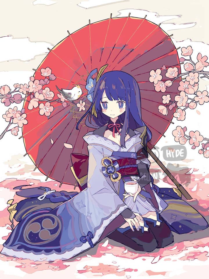 Raiden Shogun (Baal) Genshin Impact 8.5"x11" Poster Print for wholesale by HideawayMelon