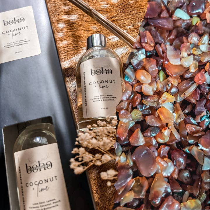 Boho Tranquility Co - Wholesale Reed diffuser - CRYSTAL INFUSED REED DIFFUSER 200mL - CARNELIAN