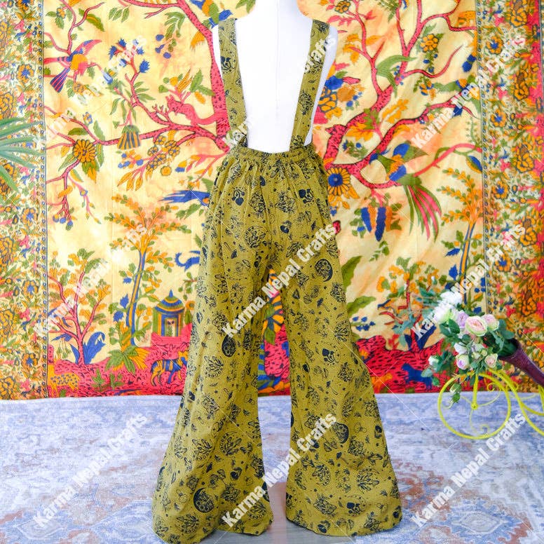 Karma Nepal Crafts - Wholesale Jumpsuit - Women's - Magical Celestial/Mushroom Wide Leg Jumpsuit3