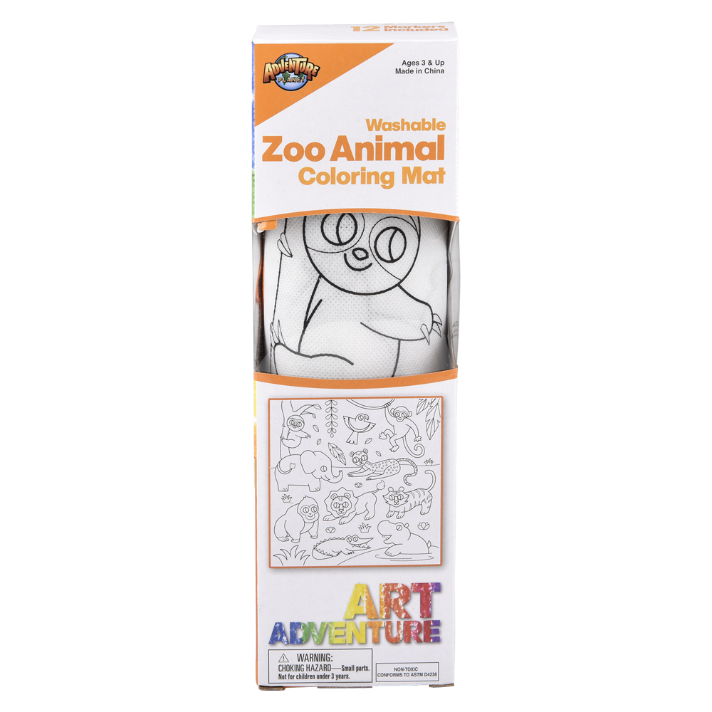 The Toy Network - Wholesale Art Set - Kids & Baby - 19.5" ZOO WASHABLE DOODLE MAT3