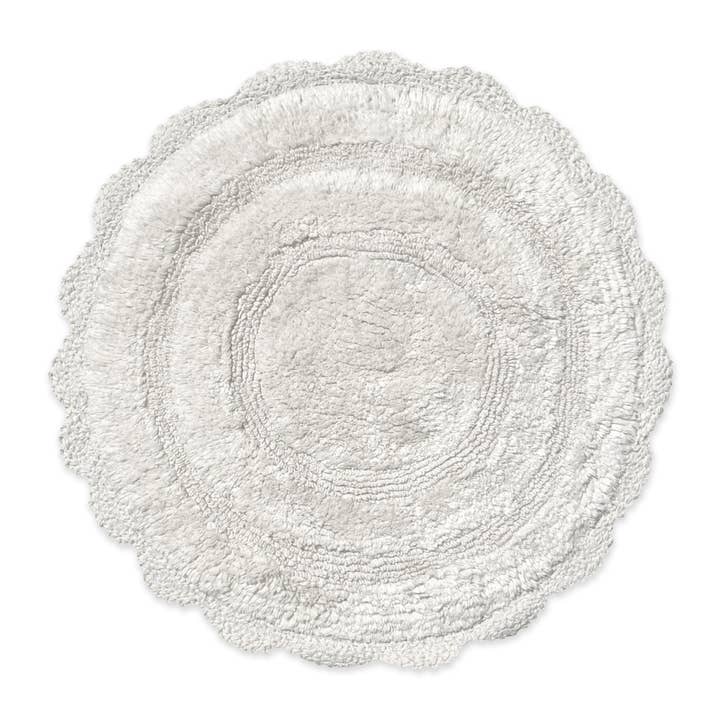 ALFOMBRA DE BAÑO DE GANCHILLO, 24 PULGADAS, REDONDA, BLANCA, 100% ALGODÓN para venta al por mayor de chardin home