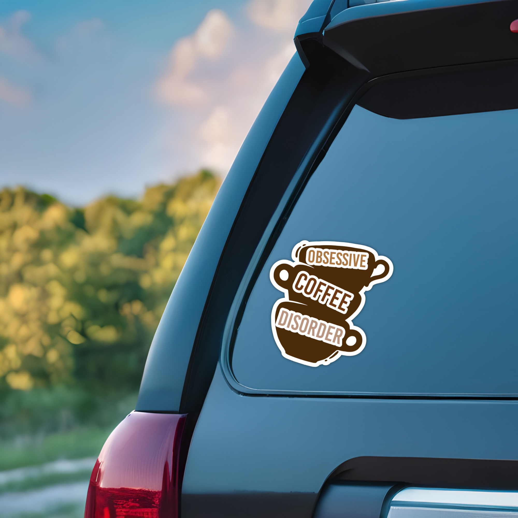 Coyote Color - Wholesale Sticker - OCD Obsessive Coffee Disorder Vinyl Sticker Decal 2