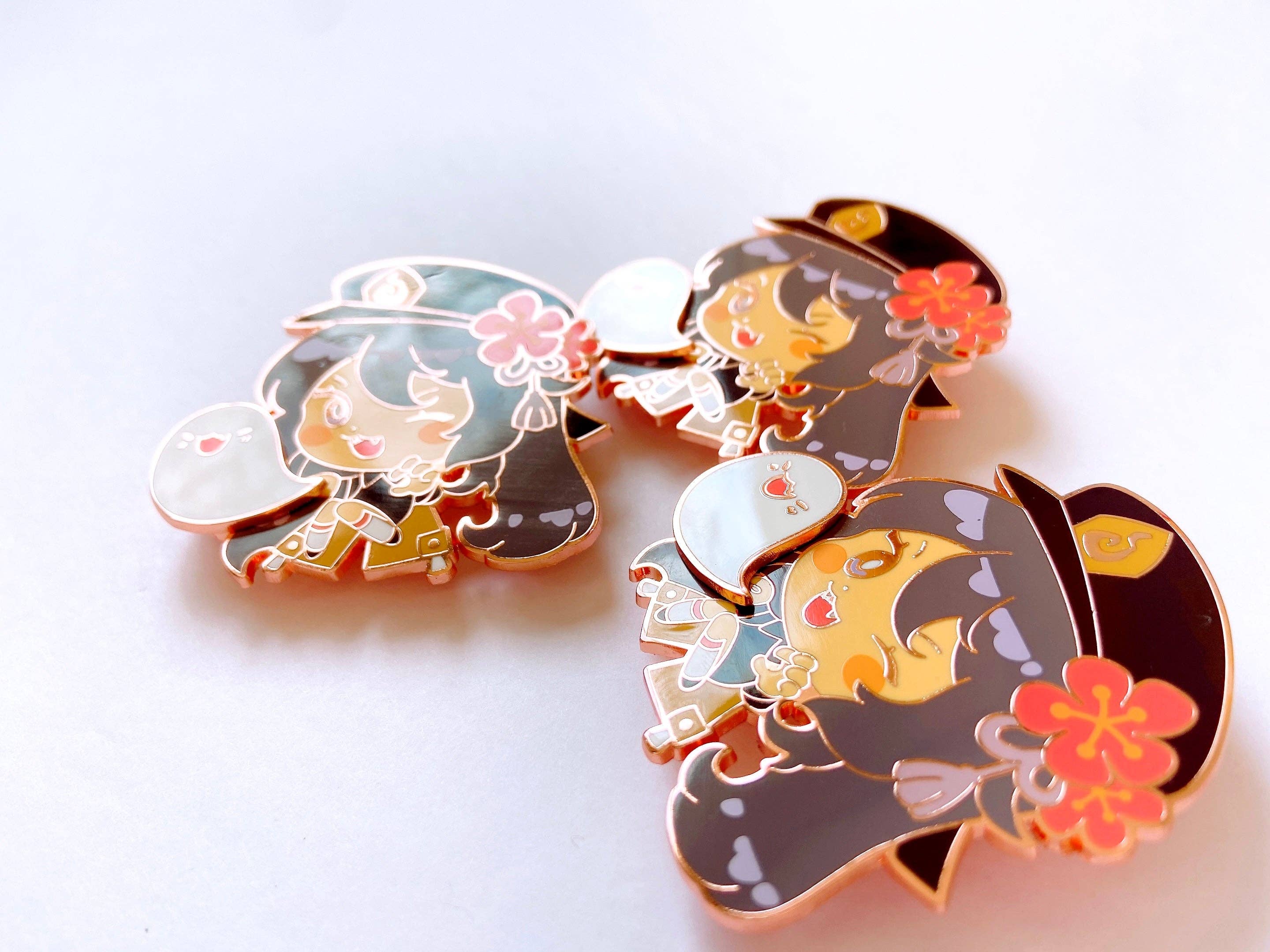 ToasterKiwi – wholesale Nål och knapp för kavajslag – Hutao fidget-emaljpinne [Genshin Impact]1