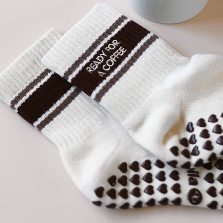 Ready for a Coffee Grip Socks for wholesale by Pilabarre